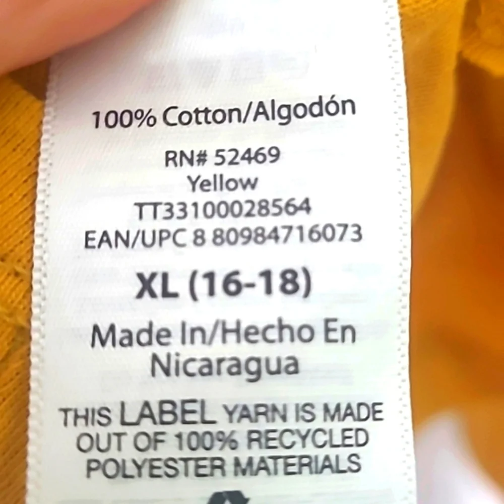 Long sleeve Tshirt Mustard Yellow Gold Crew Neck 100% Cotton EUC